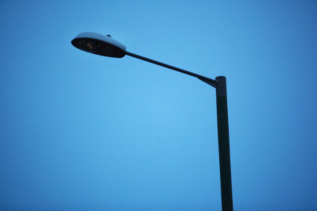 Some streetlights are switched off part of the night